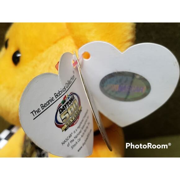 TY Daytona 500 • Nascar • 50th Anniversary Racing Gold Beanie Baby - Picture 6 of 8